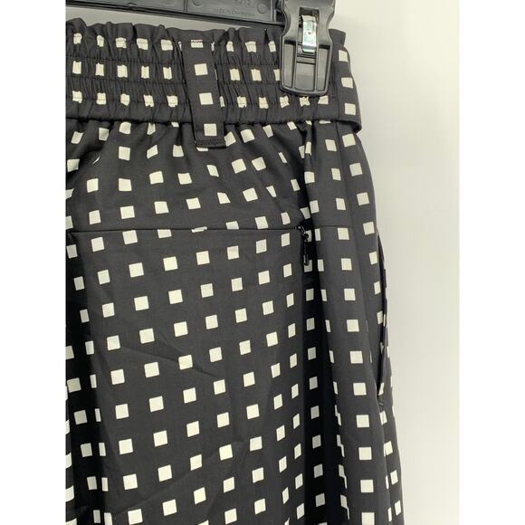 HYKE Women's Black-White Square Print Belted Wide-Leg Relaxed-Fit Pant SZ 2 - Picture 6 of 10